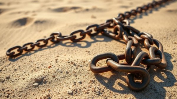 Rusty chains symbolizing liberation in context of Michigan laws protecting fugitive slaves.