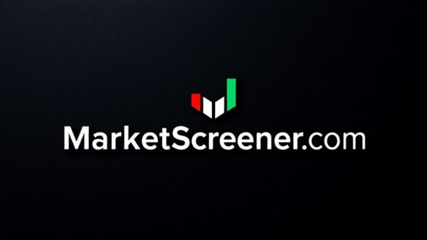 MarketScreener.com logo with minimalist design on black background