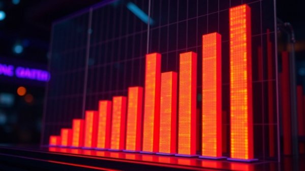 Glowing bar chart in dark setting representing Rivian Automotive Stock Analysis.