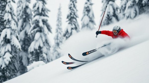 Skier falls on snowy slope illustrating winter sports injury prevention.