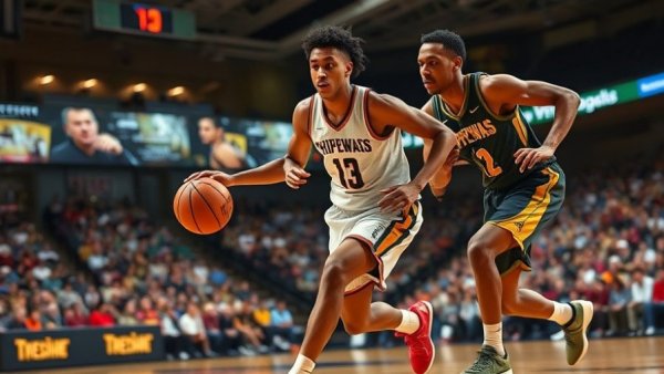 Chippewas player dribbles past opponent in MAC victory game.