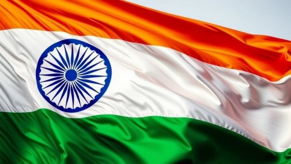 Close-up of the Indian flag, vibrant colors and emblem, related to state-backed venture capital.