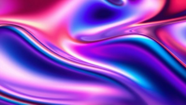 Abstract design with vibrant colors, curves, and metallic surfaces.