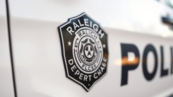 Raleigh police emblem on vehicle related to sports bar shooting.