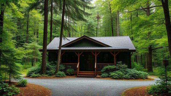 Charming house in Pike County forest, highlighting natural beauty.