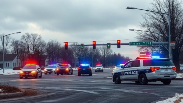 Local news coverage of police activity at Detroit intersection.