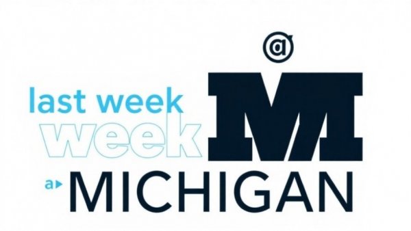 Minimalistic graphic design with Michigan theme and arrows.