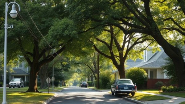 Charming suburban street in Somerset County with mature trees, showcasing the real estate market in Somerset County.