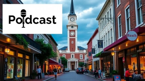 Georgetown SC podcast logo over historic street scene.