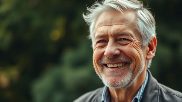 Smiling man outdoors for automotive reviews Michigan portrait.