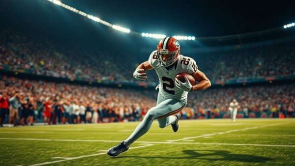 Football player in action during Dolphins game, 2026 comeback.