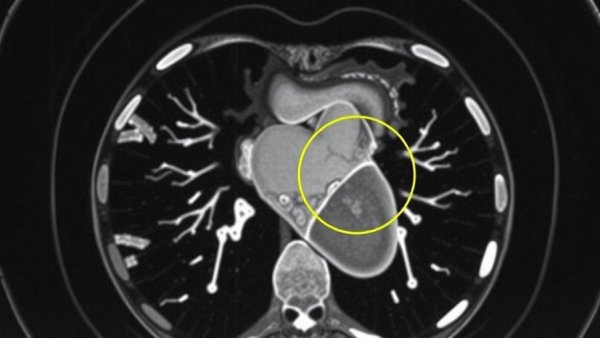 CT scan image highlighting AI-powered cardiovascular screening in Michigan.