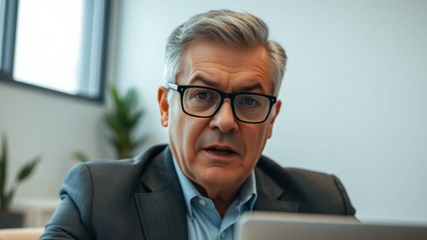 Business leader discussing AI enabling faster business decisions during a video call.