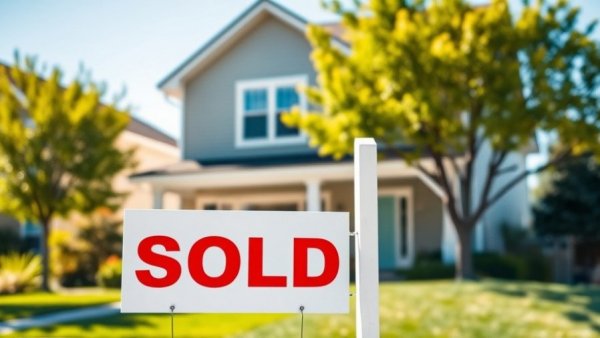 Sold sign at recently sold residential property in Evesham.