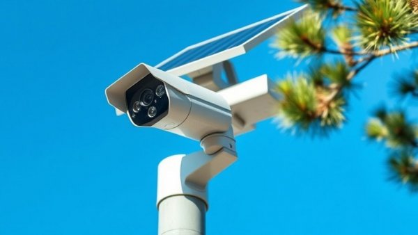 Modern automatic license plate reader, clear blue sky background, Michigan regulations.