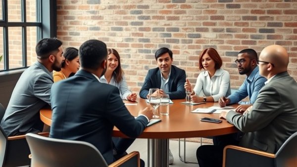 Meeting on Michigan small business investment guidance in conference room.