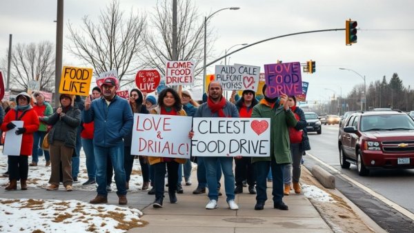 Indivisible Central Michigan protest with colorful signs.