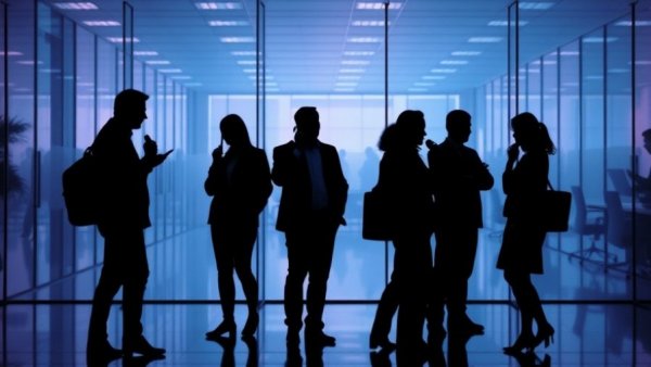 Abstract silhouettes of hidden entrepreneurs in real estate.