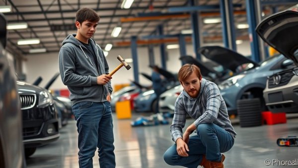 Students explore automotive careers at Temple High School workshop.