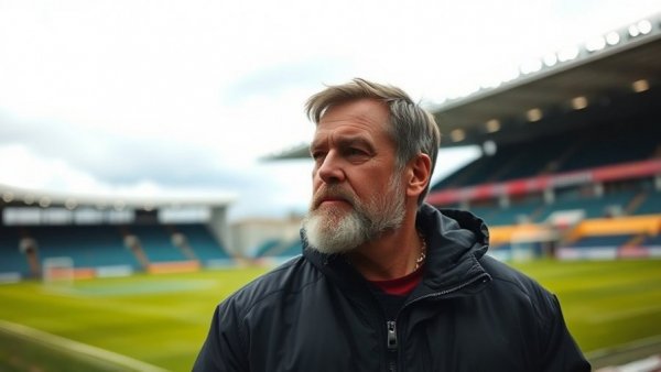 Hearts training camp Dubai: Man in black jacket at sports field.