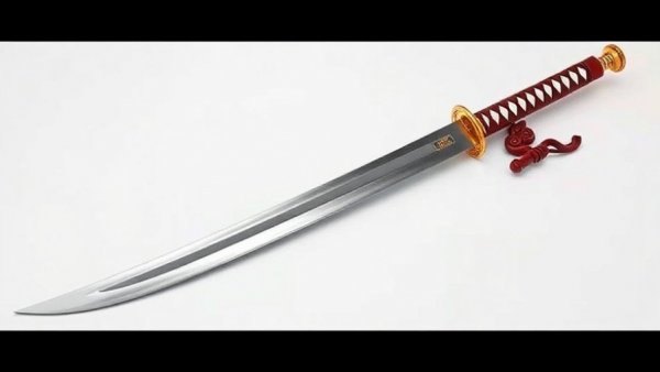 Chinese Broadsword Dao with ornate gold detailing.