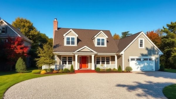 Elegant Westport real estate with coastal-style architecture and driveway.