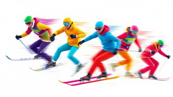 Celebrating Winter Sports 2026 with dynamic skiing illustration.
