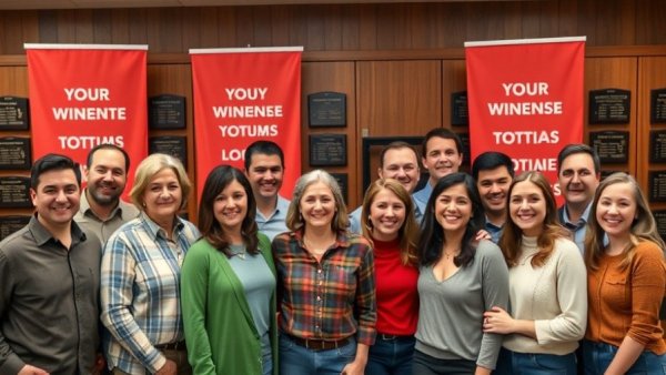 Group at Kingston YMCA event with motivational banners.