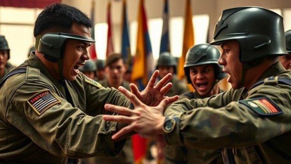 Philippine and Thai military martial arts exchange during demonstration