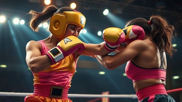 Watch Claressa Shields fight displaying intense action in the boxing ring.