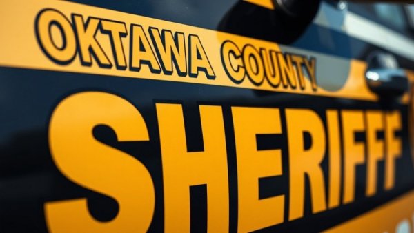 Ottawa County Sheriff vehicle signage, focused view.