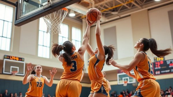 Intense girls basketball game in Muskegon, 2026 pairings.