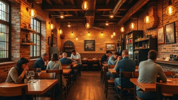 Cozy rustic restaurant interior with wooden decor in Lapeer, Michigan.