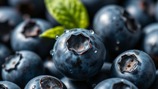 Close-up of fresh blueberries for Michigan State University research.