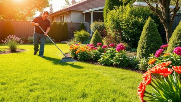 Lawn treatment by professional gardener, Muskegon