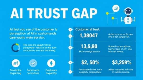 AI trust gap infographic highlighting customer perceptions in AI-Powered Customer Service.