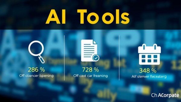 AI tools for enterprise vendor research infographic with statistics.