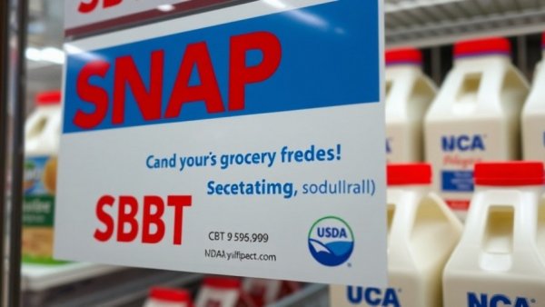SNAP EBT sign in grocery store highlighting Michigan food stamp fraud reduction.