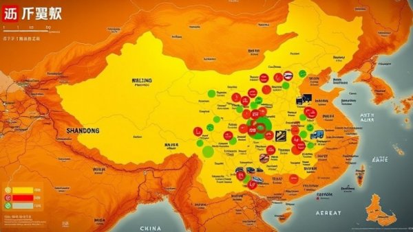 Map of Shandong automotive industry cluster with highlighted regions.