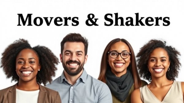 Group of professionals for real estate operations services under Movers & Shakers banner.