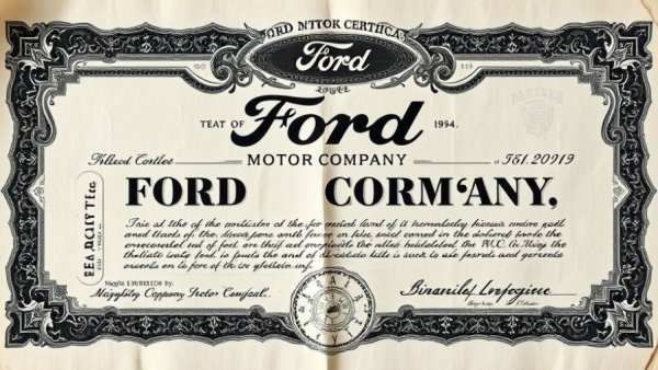 Historical Ford Motor Company stock certificate, Michigan historical preservation grant
