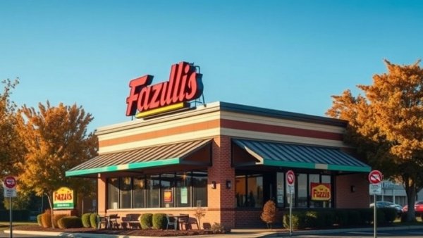 Fazoli's restaurant exterior in Michigan, bright signage.