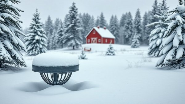 Snowy disc golf course at Up North meadery.