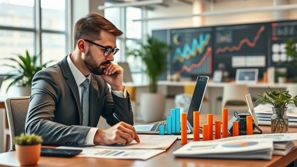 Philippines advertising market growth with digital marketing elements and analytics in a modern office setting.