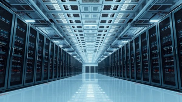 Michigan data center moratorium interior perspective with server racks.