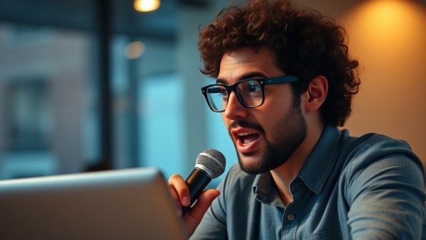 Man speaking at conference about AI ban, Trump bans Anthropic AI federal agencies.