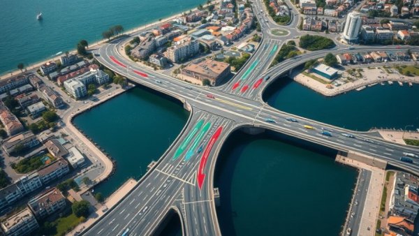 Wrightsville Beach traffic flow in aerial view for bridge updates.
