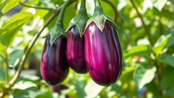 Grow 'Jewel Amethyst' eggplants with vibrant purple hue in a garden.