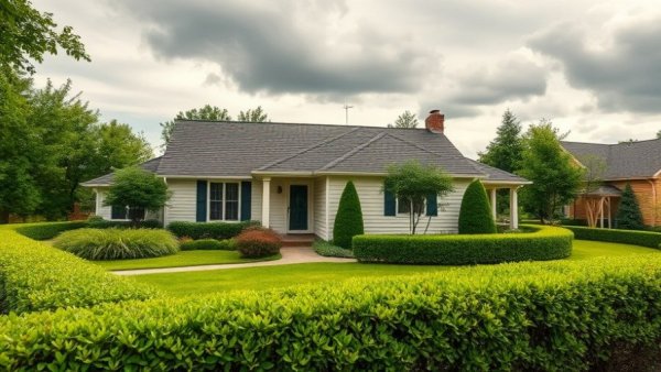 Suburban home in Oneida County real estate market, lawn and driveway.