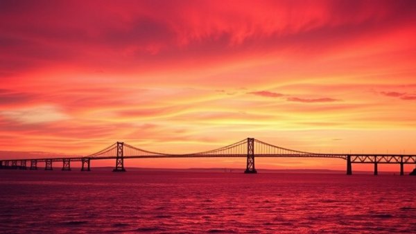Mackinac Bridge at sunset, Michigan tourism trends 2026.